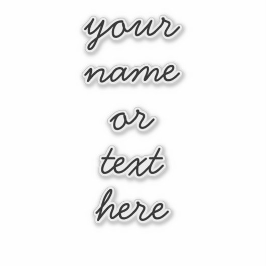 Individuelle Name Text Minimal Skriptsprache Aufkleber (Vorderseite)