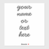 Individuelle Name Text Minimal Skriptsprache Aufkleber (Blatt)