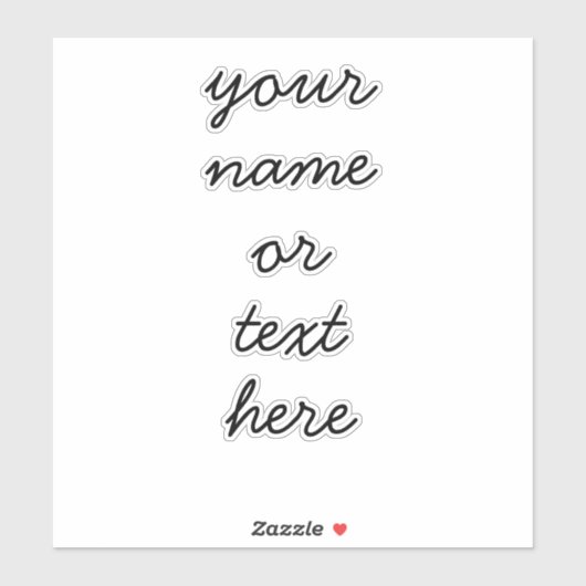 Individuelle Name Text Minimal Skriptsprache Aufkleber (Blatt)