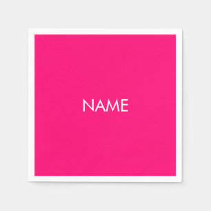 Individuelle Name-Text minimalistisch heiß rosa F Serviette