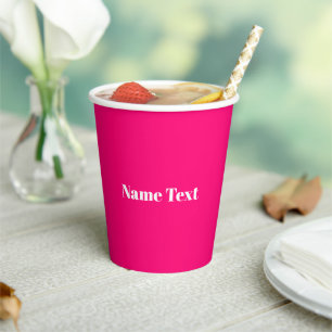 individuelle Name Text monogramm hot pink minimali Pappbecher
