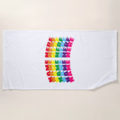 Individuelle Name-Text monogramm Regenbogen weiß Strandtuch (Vorderseite)