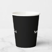 Individuelle Name Text monogramm Schwarz-weiß mini Pappbecher (Links)