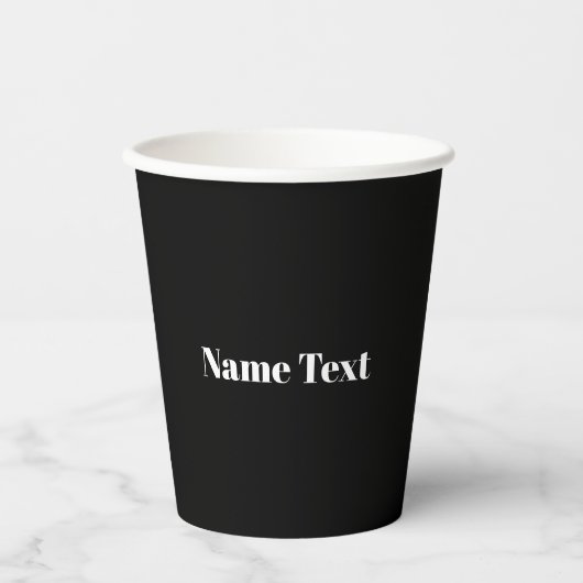 Individuelle Name Text monogramm Schwarz-weiß mini Pappbecher (Vorderseite)