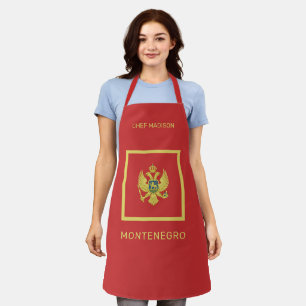 Individuelle Name & Text Montenegro - Flagge Schürze