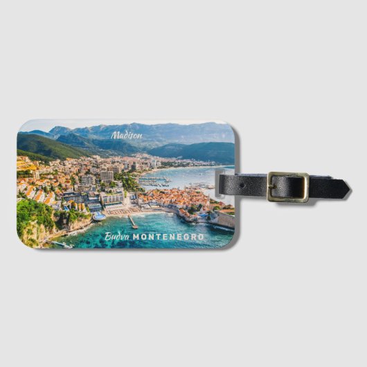 Individuelle Name & Text Montenegro Gepäckanhänger (Vorderseite (Horizontal))