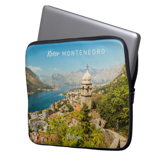 Individuelle Name & Text Montenegro Laptopschutzhülle (Vorderseite Links)