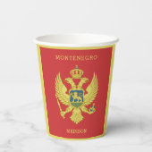 Individuelle Name & Text Montenegro Pappbecher (Rückseite)