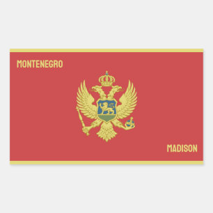 Individuelle Name & Text Montenegro Rechteckiger Aufkleber