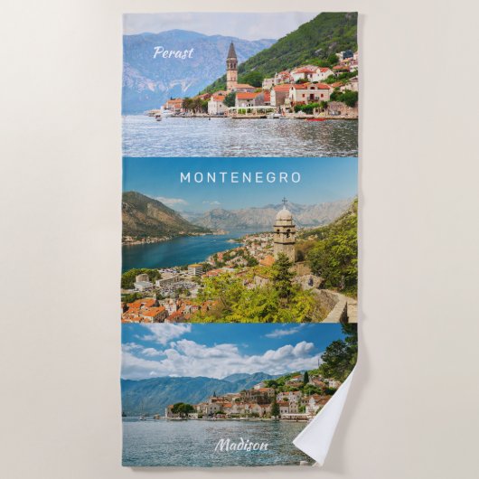 Individuelle Name & Text Montenegro Strandtuch (Vorderseite)