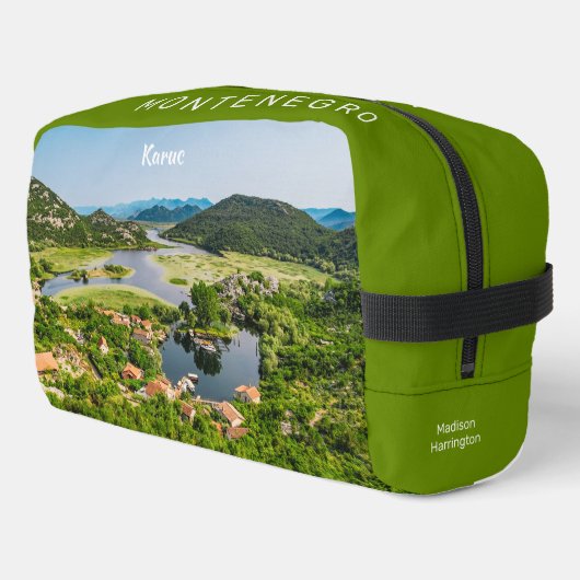 Individuelle Name & Text Montenegro Waschbeutel (Linke Seite)