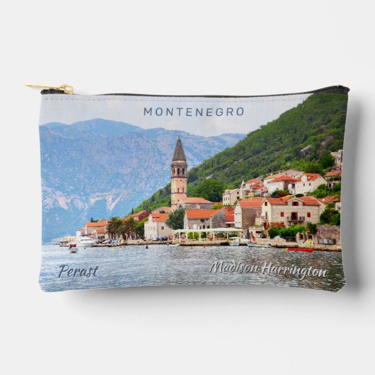 Individuelle Name & Text Montenegro Zubehörtasche (Vorderseite)