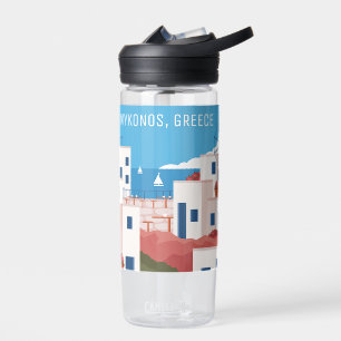Individuelle Name & Text Mykonos Griechenland Trinkflasche