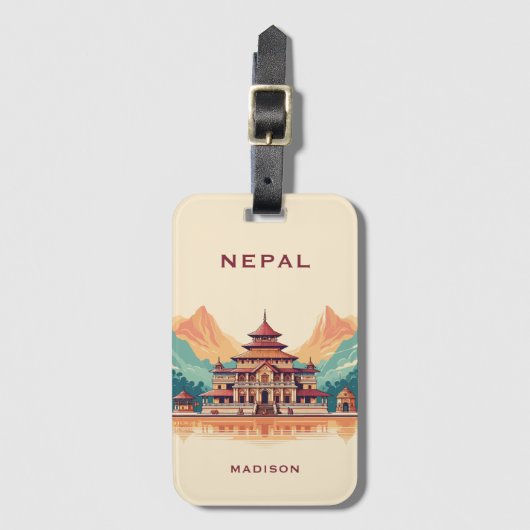 Individuelle Name & Text Nepal Gepäckanhänger (Vorderseite Vertikal)