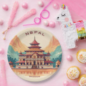 Individuelle Name & Text Nepal Pappteller (Party)