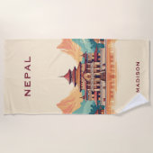 Individuelle Name & Text Nepal Strandtuch (Vorderseite)