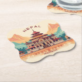 Individuelle Name & Text Nepal Untersetzer (angewinkelt)