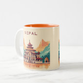 Individuelle Name & Text Nepal Zweifarbige Tasse (Vorderseite Links)