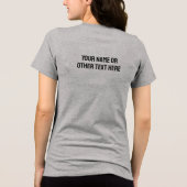 Individuelle Name / Text Niedlicher Kaffee Chat Tri-Blend Shirt (Rückseite)