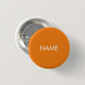 Individuelle Name-Text orange weiß minimalistisch Button (Vorne & Hinten)