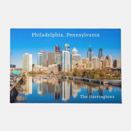 Individuelle Name & Text Philadelphia Pennsylvania Fußmatte (Vorderseite)
