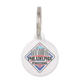 Individuelle Name & Text Philadelphia Pennsylvania Haustiermarke