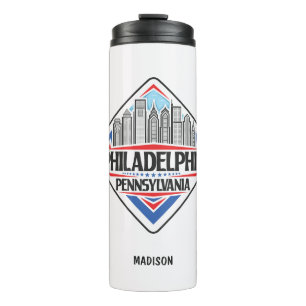 Individuelle Name/Text Philadelphia Pennsylvania Thermosbecher