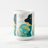 Individuelle Name & Text Planet Erde Mutter Kaffeetasse (Mittel)