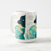 Individuelle Name & Text Planet Erde Mutter Kaffeetasse (Vorderseite Links)