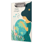 Individuelle Name & Text Planet Erde Mutter Klemmbrett (Links)