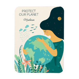 Individuelle Name & Text Planet Erde Mutter Magnet