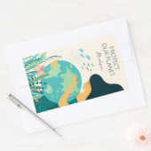 Individuelle Name & Text Planet Erde Mutter Rechteckiger Aufkleber (Umschlag)