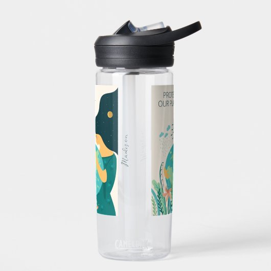 Individuelle Name & Text Planet Erde Mutter Trinkflasche (Links)