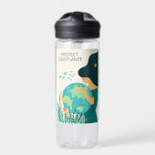 Individuelle Name & Text Planet Erde Mutter Trinkflasche (Vorderseite)