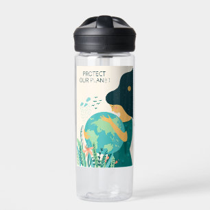 Individuelle Name & Text Planet Erde Mutter Trinkflasche