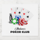 Individuelle Name & Text Poker / Casino Bierflaschenetikett (Einzelnes Label)