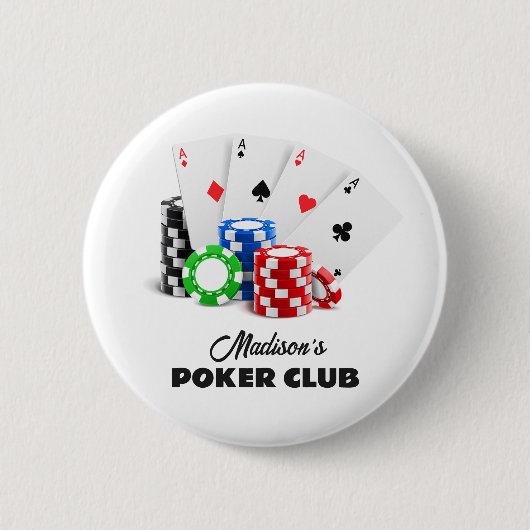Individuelle Name & Text Poker / Casino Button (Vorderseite)