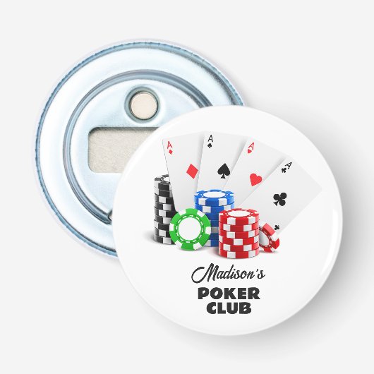 Individuelle Name & Text Poker / Casino Flaschenöffner (Vorderseite)