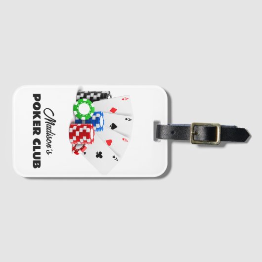 Individuelle Name & Text Poker / Casino Gepäckanhänger (Vorderseite (Horizontal))