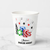 Individuelle Name & Text Poker / Casino Pappbecher (Rückseite)
