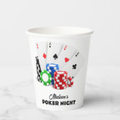 Individuelle Name & Text Poker / Casino Pappbecher (Vorderseite)