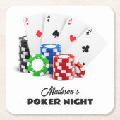 Individuelle Name & Text Poker / Casino Rechteckiger Pappuntersetzer (Vorderseite)