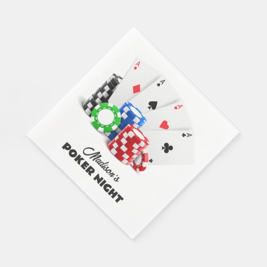 Individuelle Name & Text Poker / Casino Serviette (Ecke)