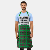 Individuelle Name Text Red Checkered Pattern Küche Schürze (Getragen)