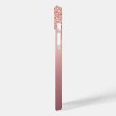 Individuelle Name Text Rose Gold Blush Glitzer Tro Case-Mate iPhone Hülle (Rückseite / Links)