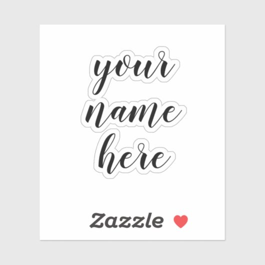 Individuelle Name Text Script Wasserflaschen Aufkl Aufkleber (Blatt)