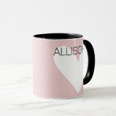 Individuelle Name Text Simple Heart Allison Tasse (VorderseiteRechts)