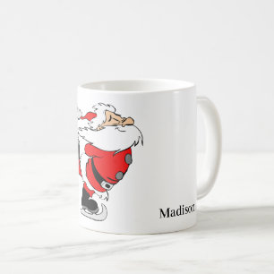 Individuelle Name & Text Skaten Santa Kaffeetasse