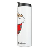 Individuelle Name & Text Skaten Santa Thermosbecher (Nach rechts gedreht)