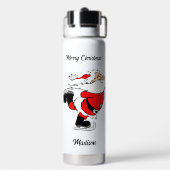 Individuelle Name & Text Skaten Santa Trinkflasche (Hinten)